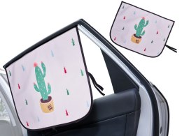 Osłona Zaslona szyby do auta kurtyna magnetyczna przeciwsłoneczna kaktus