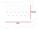 Lampki LED kurtyna kule wiszące 3m 108LED ciepły biały
